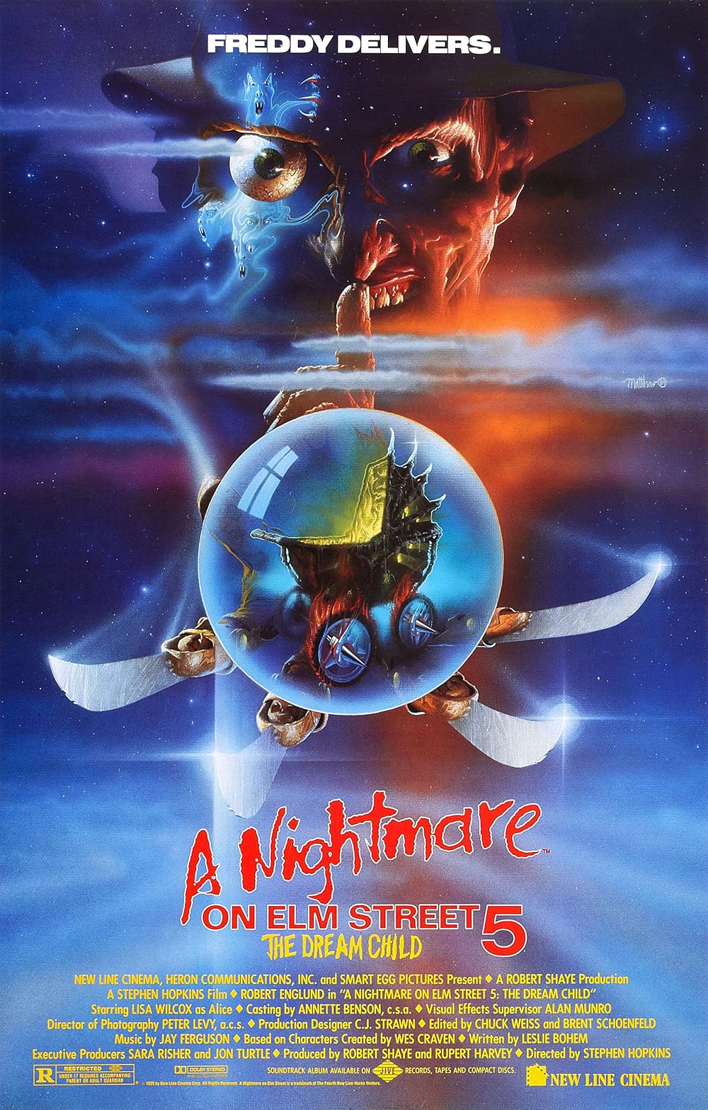 دانلود فیلم کابوس در خیابان الم ۵: کودک رؤیایی A Nightmare on Elm Street: The Dream Child 1989